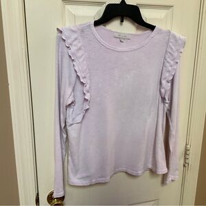 Anthropologie Ruffle Long Sleeve Top